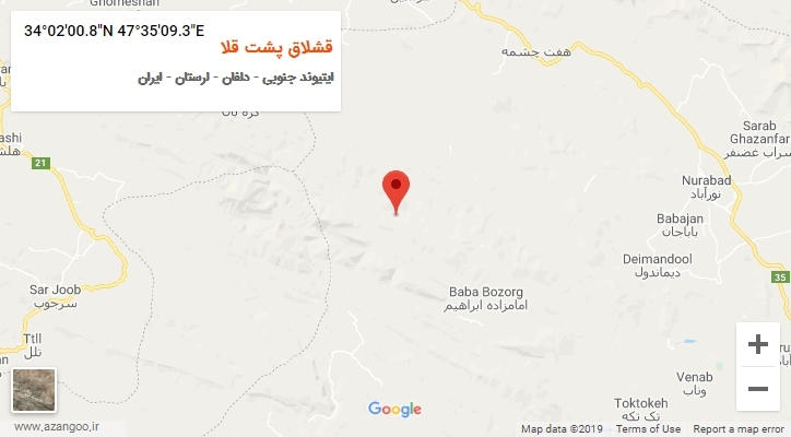 روستای قشلاق پشت قلا بر روی نقشه