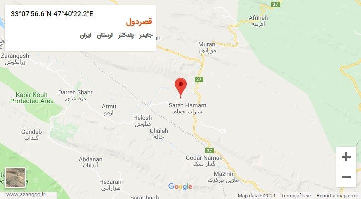 روستای قصردول بر روی نقشه