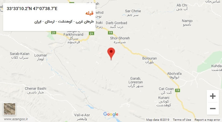 روستای قیله بر روی نقشه