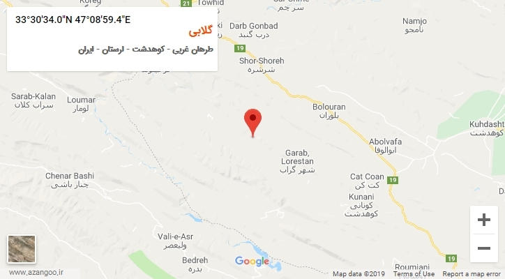 روستای گلابی بر روی نقشه