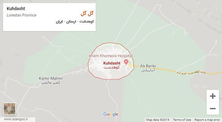 دهستان گل گل بر روی نقشه