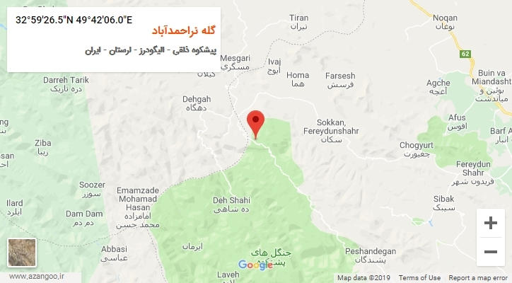 روستای گله نراحمدآباد بر روی نقشه