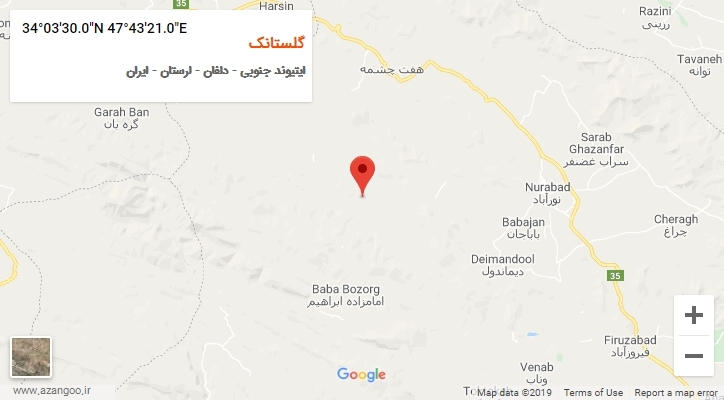 روستای گلستانک بر روی نقشه