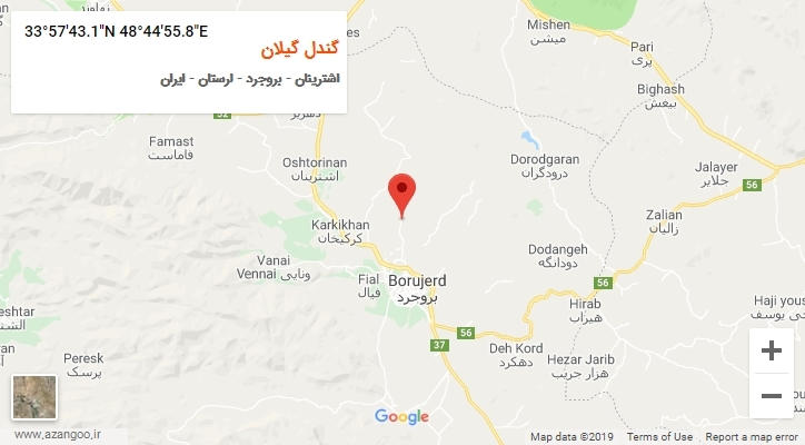 روستای گندل گیلان بر روی نقشه