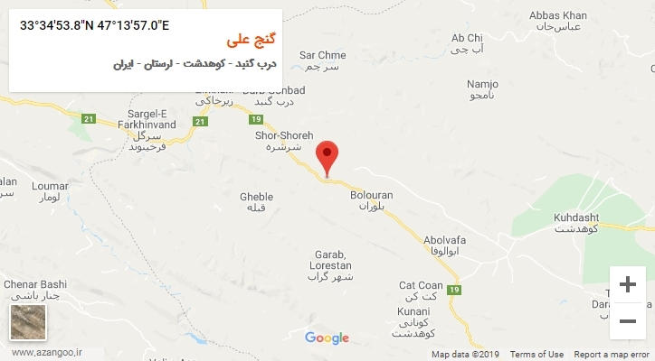 روستای گنج علی بر روی نقشه