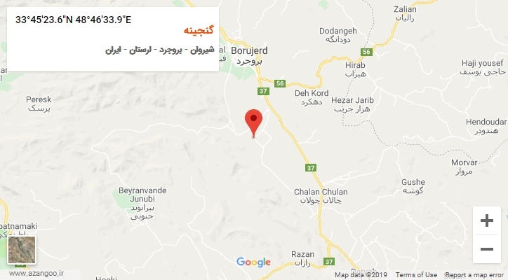 روستای گنجینه بر روی نقشه