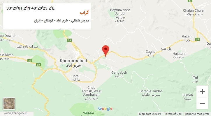 روستای گراب بر روی نقشه
