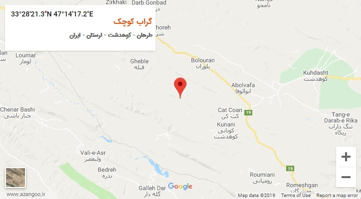 روستای گراب کوچک بر روی نقشه