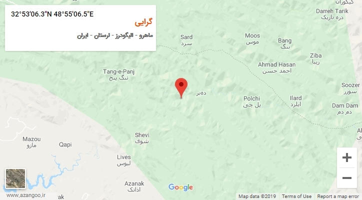روستای گرایی بر روی نقشه