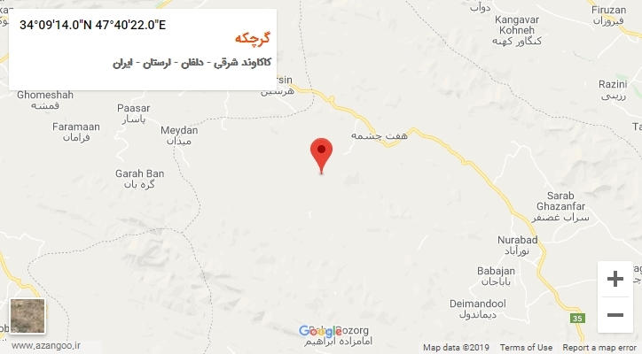 روستای گرچکه بر روی نقشه