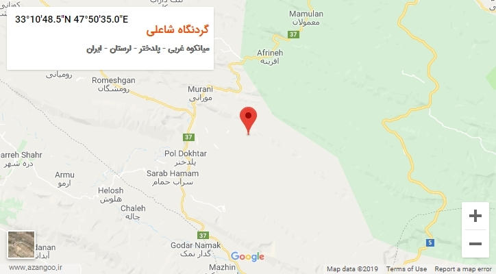 روستای گردنگاه شاعلی بر روی نقشه