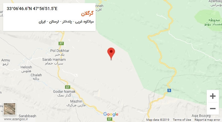 روستای گرگلان بر روی نقشه