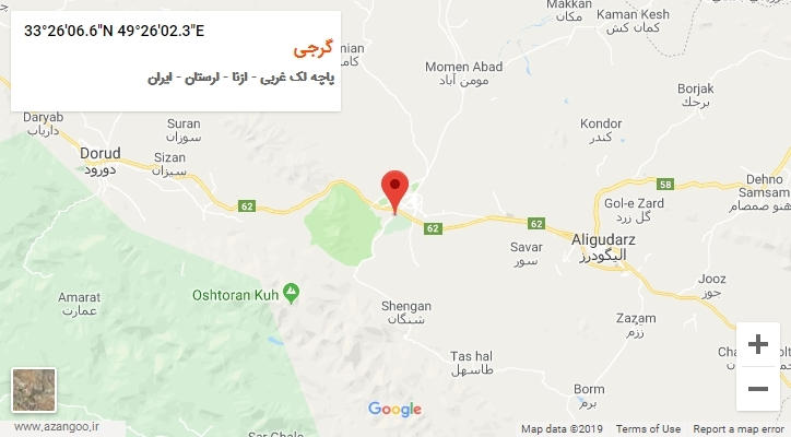 روستای گرجی بر روی نقشه