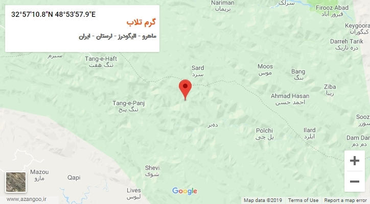 روستای گرم تلاب بر روی نقشه