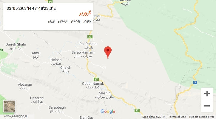 روستای گروزیر بر روی نقشه