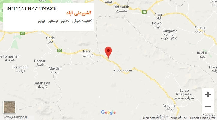 روستای گشورعلی آباد بر روی نقشه