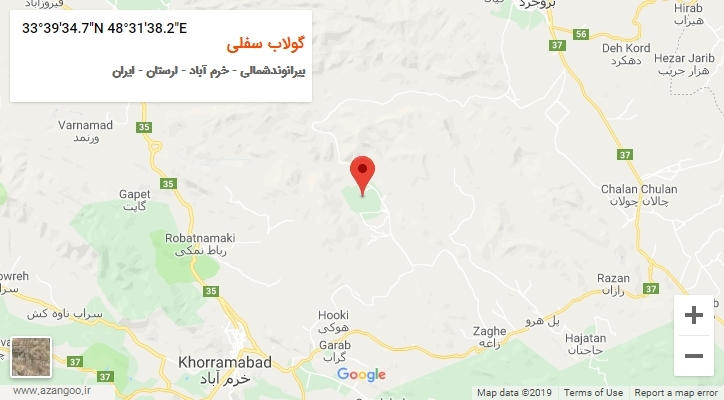روستای گولاب سفلی بر روی نقشه
