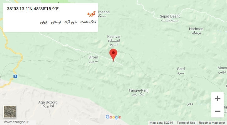روستای گوره بر روی نقشه