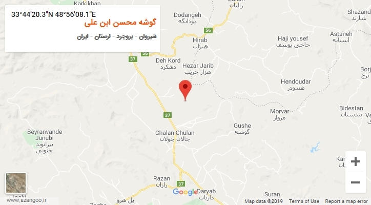 روستای گوشه محسن ابن علی بر روی نقشه