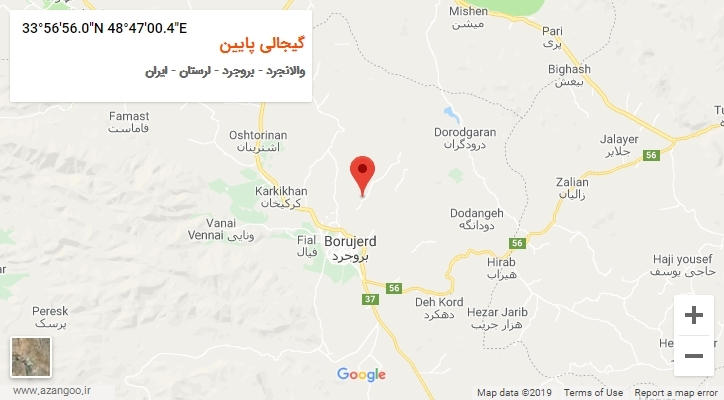 روستای گیجالی پایین بر روی نقشه
