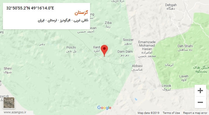 روستای گزستان بر روی نقشه