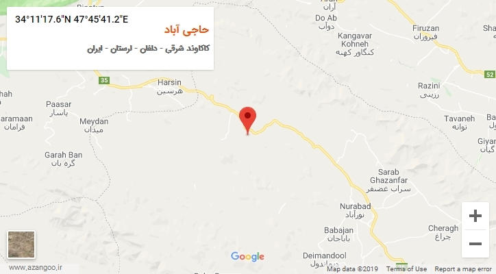 روستای حاجی آباد بر روی نقشه