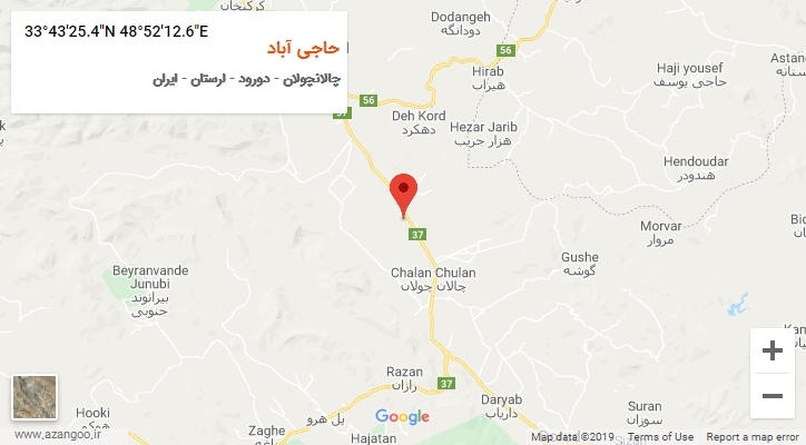 روستای حاجی آباد بر روی نقشه