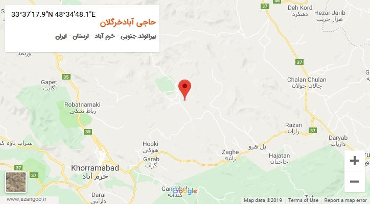 روستای حاجی آبادخرگلان بر روی نقشه
