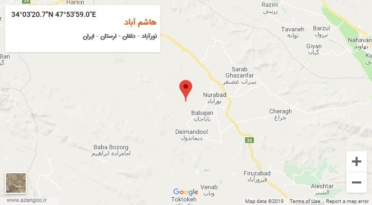 روستای هاشم آباد بر روی نقشه