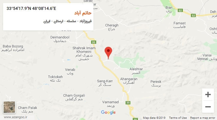 روستای حاتم آباد بر روی نقشه