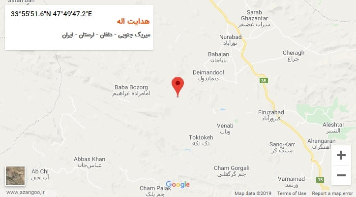 روستای هدایت اله بر روی نقشه