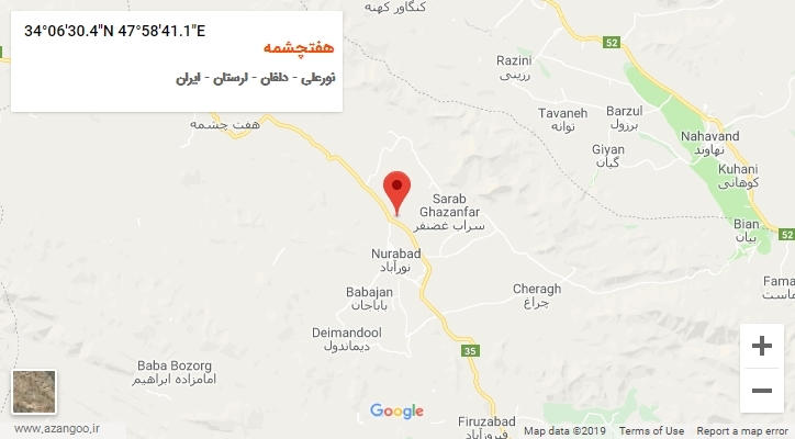 روستای هفتچشمه بر روی نقشه