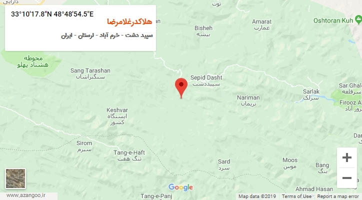 روستای هلاکدرغلامرضا بر روی نقشه
