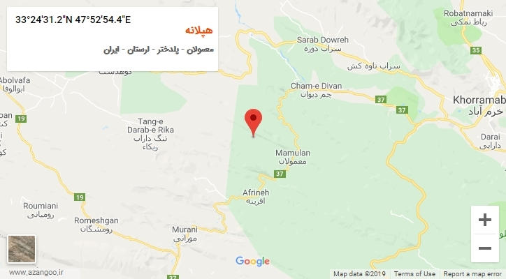 روستای هپلانه بر روی نقشه