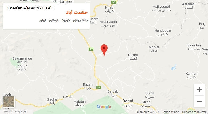 روستای حشمت آباد بر روی نقشه