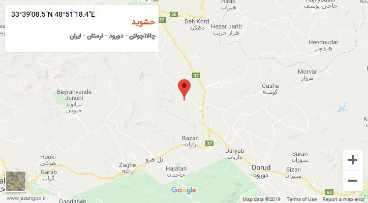 روستای حشوید بر روی نقشه