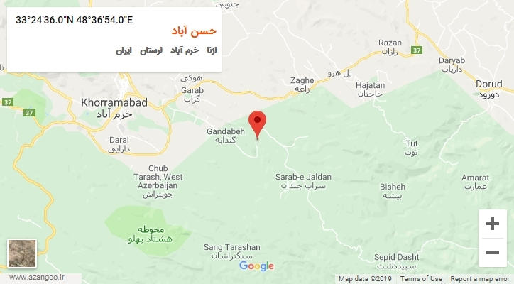 روستای حسن آباد بر روی نقشه