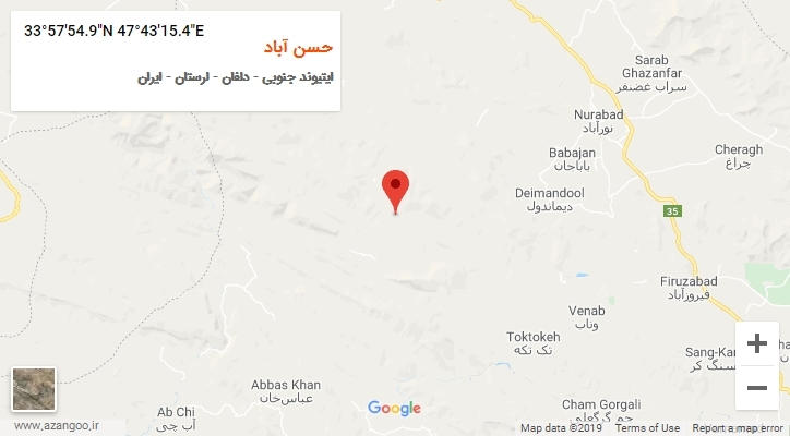 روستای حسن آباد بر روی نقشه