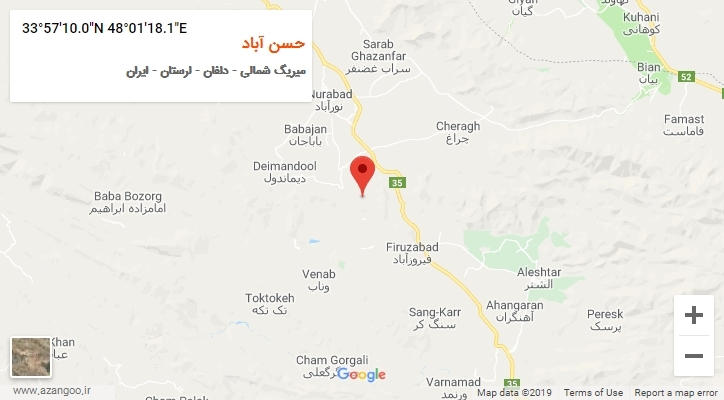 روستای حسن آباد بر روی نقشه