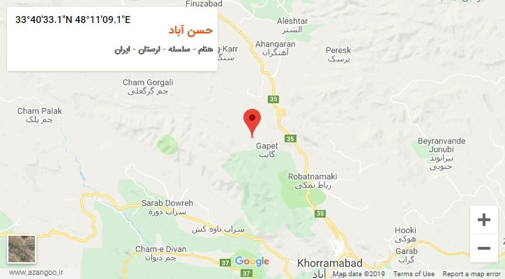 روستای حسن آباد بر روی نقشه