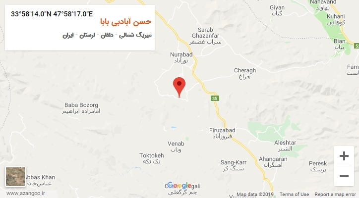 روستای حسن آبادبی بابا بر روی نقشه