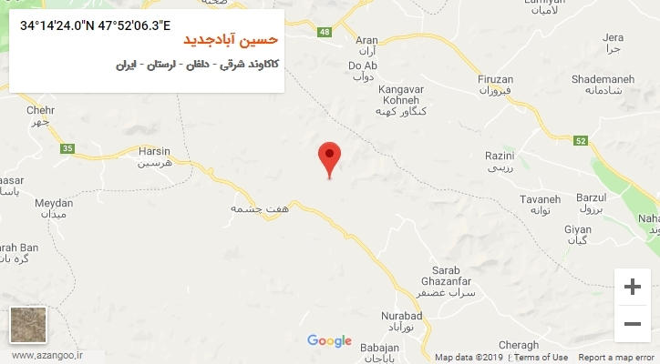 روستای حسین آبادجدید بر روی نقشه