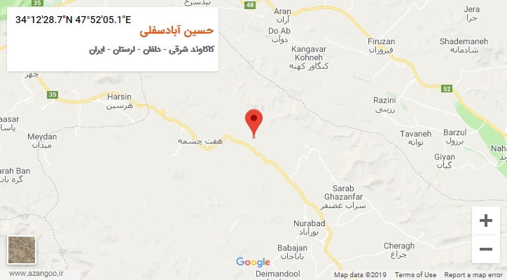 روستای حسین آبادسفلی بر روی نقشه