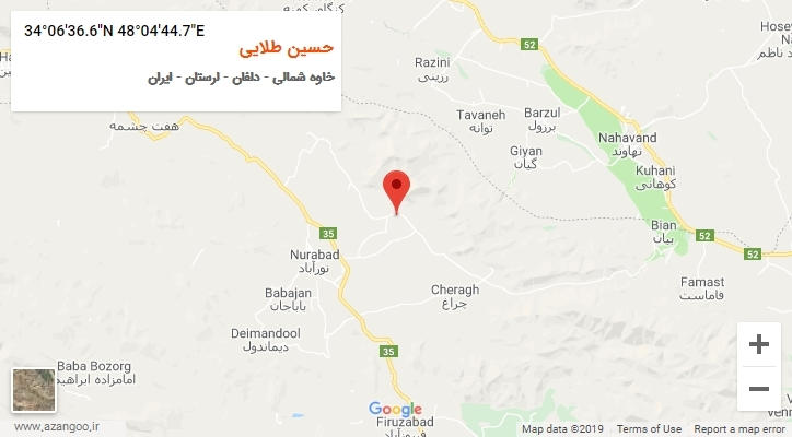 روستای حسین طلایی بر روی نقشه