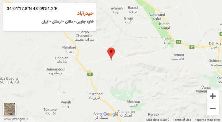 روستای حیدرآباد بر روی نقشه