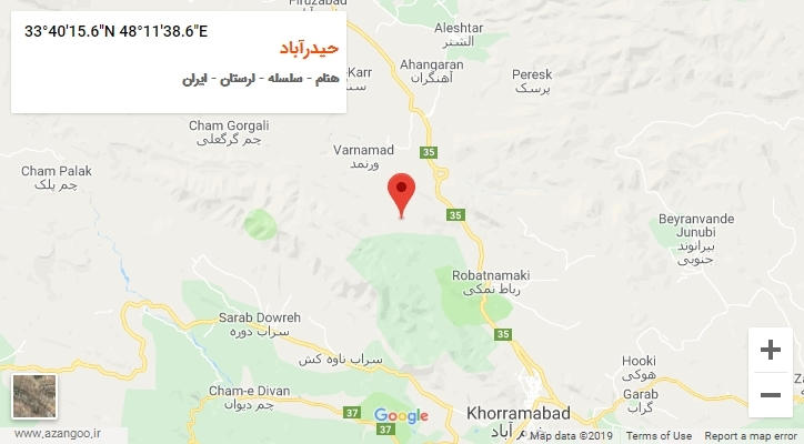 روستای حیدرآباد بر روی نقشه