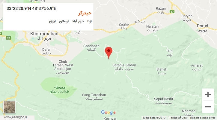 روستای حیدرکر بر روی نقشه