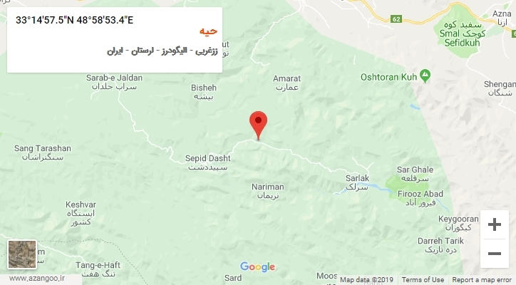 روستای حیه بر روی نقشه