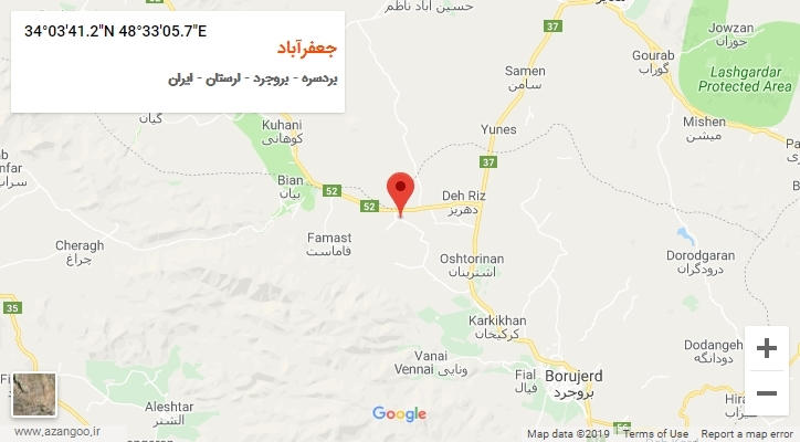 روستای جعفرآباد بر روی نقشه