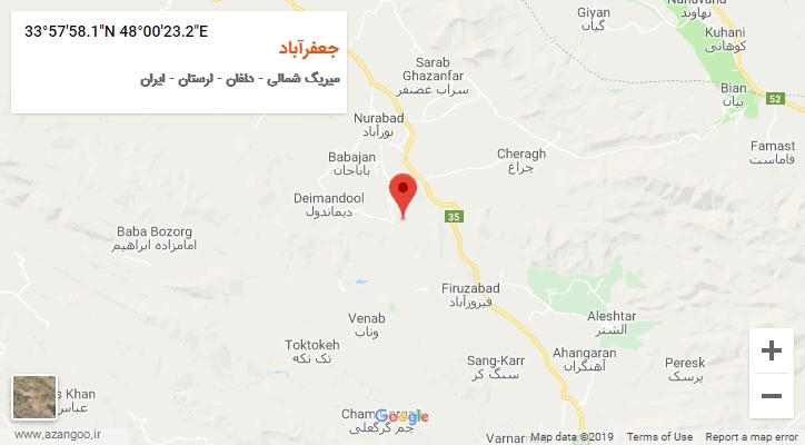روستای جعفرآباد بر روی نقشه